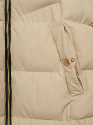 Kurtka zimowa damska długa pikowana beżowa OZONEE JS/5M3231/62