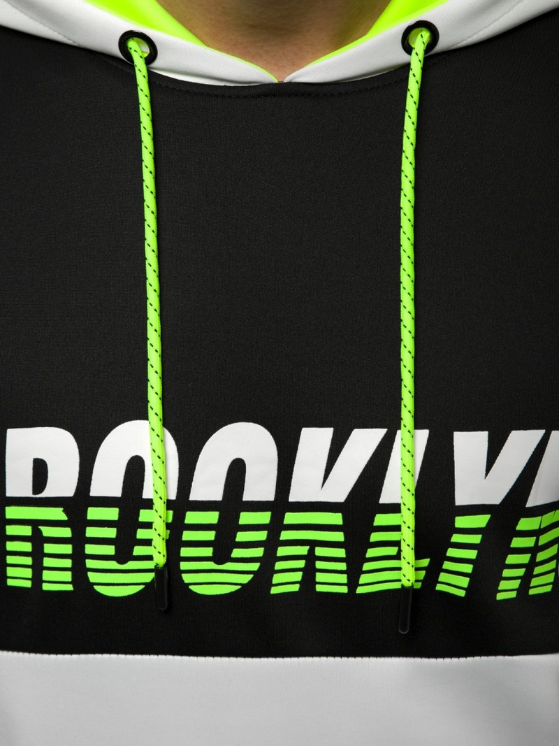 Bluza z kapturem męska czarno-biała OZONEE JS/DD20127