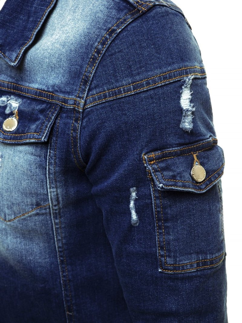 Kurtka męska jeans ciemno-niebieska OZONEE G/474K