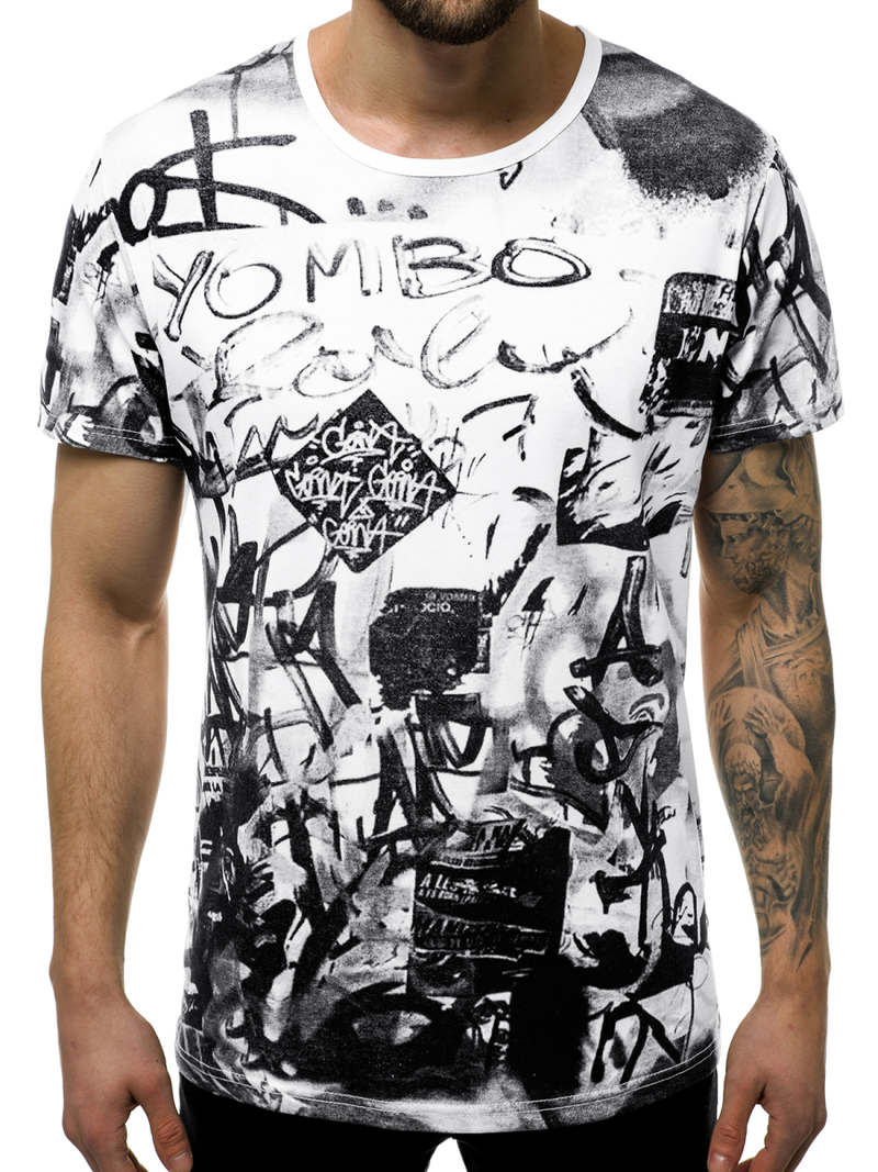 T-Shirt męski biały OZONEE JS/KS1987