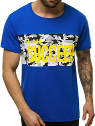 T-Shirt męski z nadrukiem niebieski OZONEE JS/KS2318Z