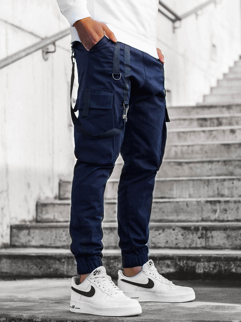 Spodnie męskie chino joggery granatowe OZONEE O/11106