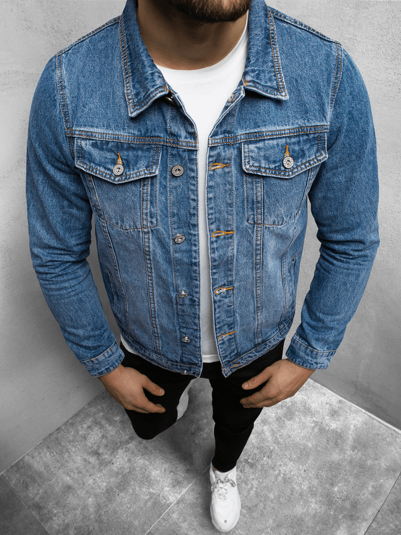 Куртка чоловіча джинсова cиня OZONEE T/7518