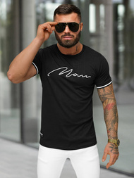 T-shirt męski slim fit czarny OZONEE O/QS11628