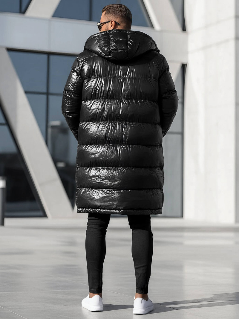 Kurtka zimowa męska długa czarna OZONEE O/M3205Z