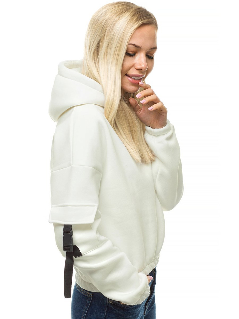 Bluza damska z kapturem ecru OZONEE O/12104