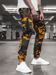 Spodnie męskie chino joggery żółte-khaki OZONEE O/11102