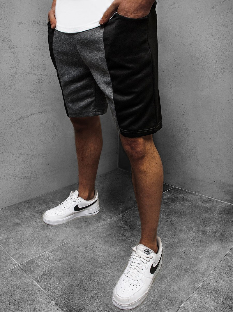 Spodenki dresowe męskie grafitowo-czarne OZONEE JS/81016Z