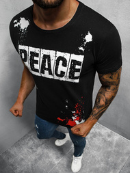 T-Shirt męski z nadrukiem czarny OZONEE O/1172Z