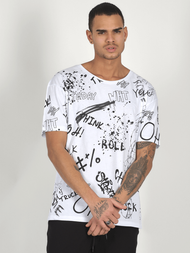 T-Shirt męski z nadrukiem biały OZONEE MR/21530