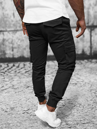 Spodnie męskie chino joggery czarne OZONEE NB/MP0208N