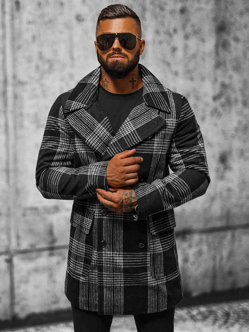 Пальто чоловіче Чорний OZONEE JS/JP1193Z