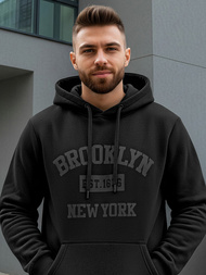 Bluza z kapturem męska czarna OZONEE JS/8B1969/3