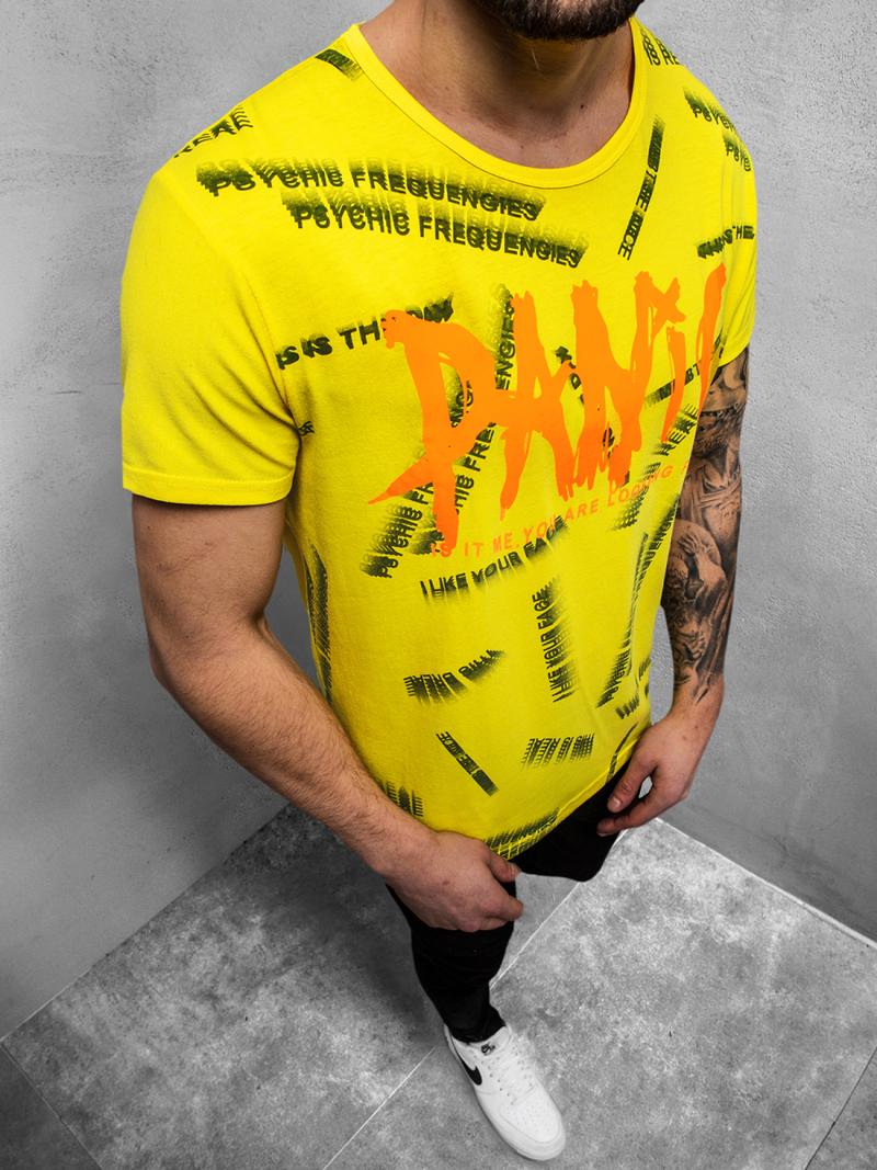 T-Shirt męski żółty OZONEE JS/KS1998Z