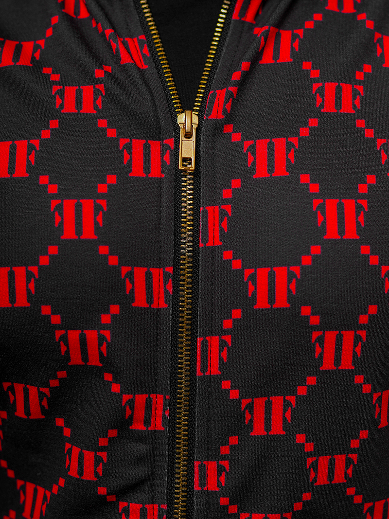 Komplet dresowy męski czarno-czerwony OZONEE O/12136