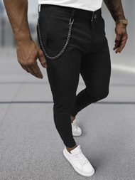 Spodnie męskie chino materiałowe czarne OZONEE DJ/3300