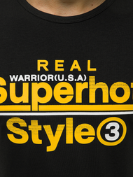 T-Shirt męski z nadrukiem czarny OZONEE JS/SS10903Z