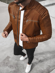 Kurtka skórzana męska camel OZONEE YD/BF5920107Z