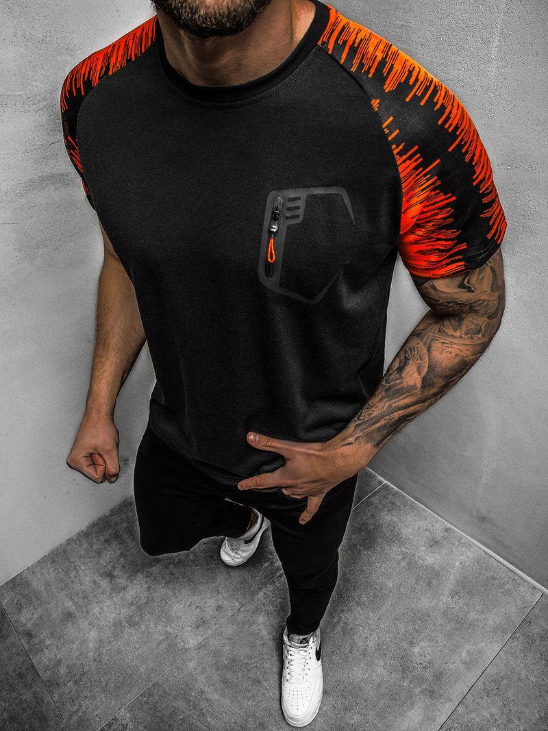 T-Shirt męski czarny OZONEE JS/KS2072Z