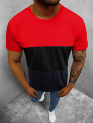 T-Shirt męski czerwony OZONEE JS/8T87/1