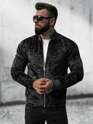 Bluza męska welurowa czarna OZONEE O/D8120