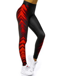 Legginsy damskie czarno-czerwone OZONEE O/20720