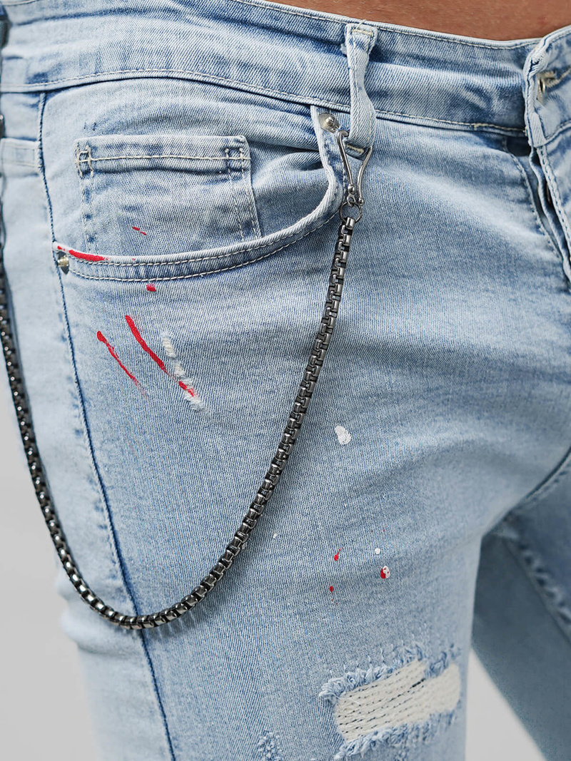 Spodnie jeansowe męskie niebieskie OZONEE O/293