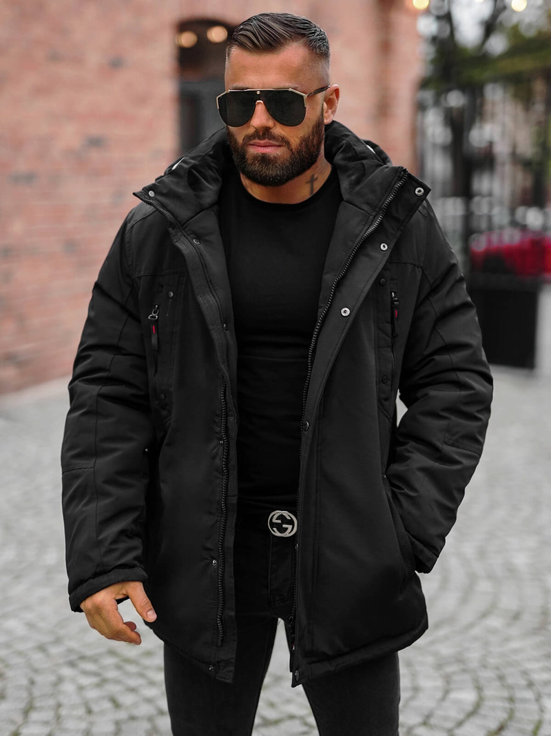 Kurtka zimowa męska czarna OZONEE JS/5M3223/392