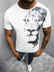 T-Shirt męski z nadrukiem biały OZONEE O/BL77