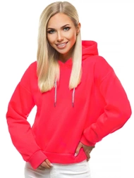 Bluza z kapturem damska różowo-neonowa OZONEE O/12102