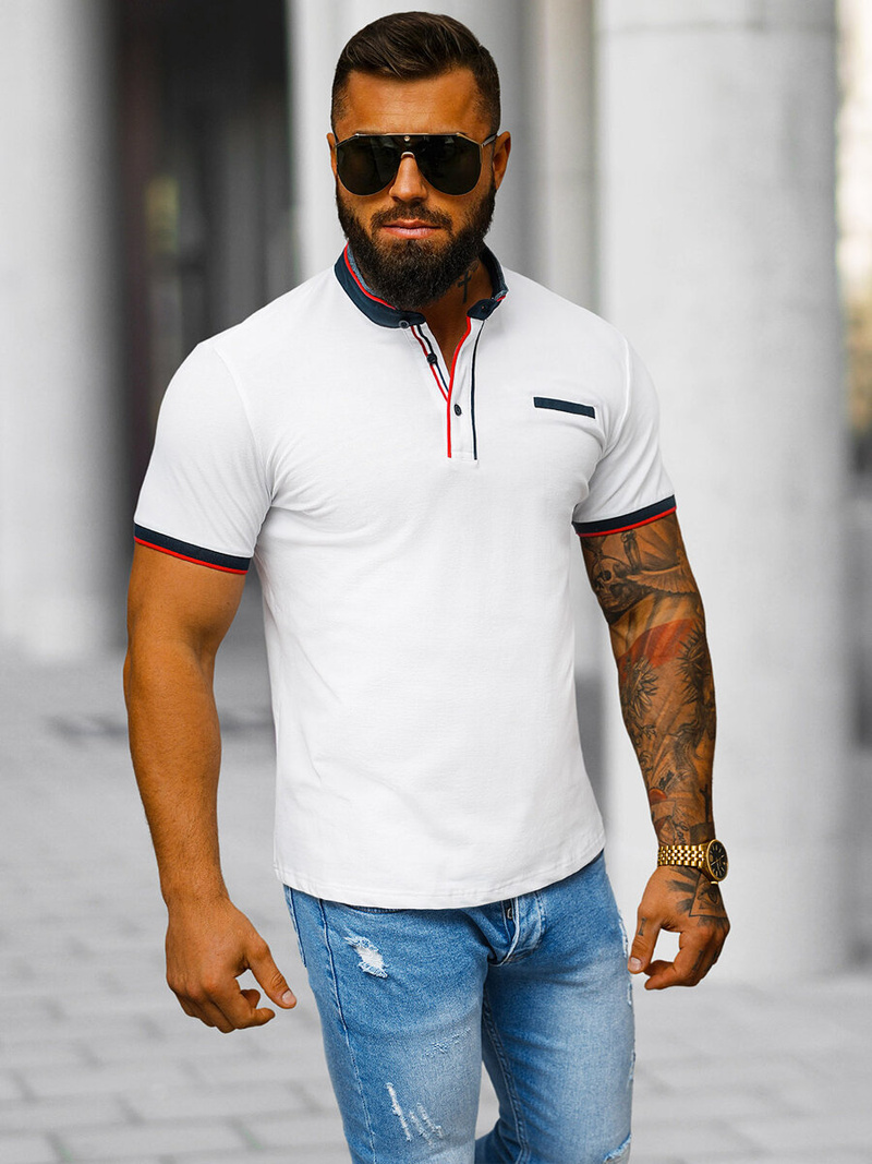 Футболка Поло Чоловіча Бiла OZONEE O/DA721