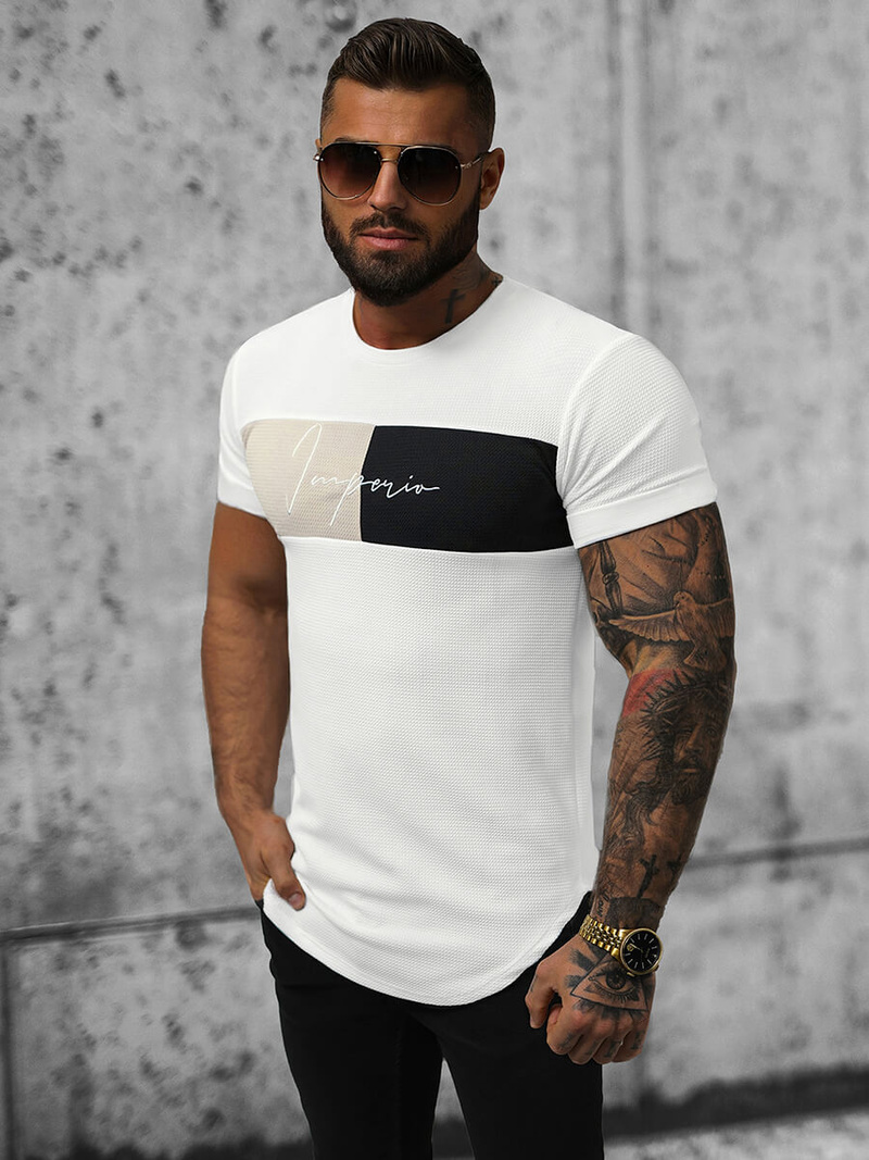 T-Shirt męski biały OZONEE O/P1172