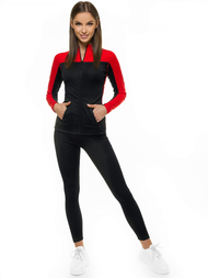 Bluza damska rozpinana czarno-czerwona OZONEE JS/HD149/5