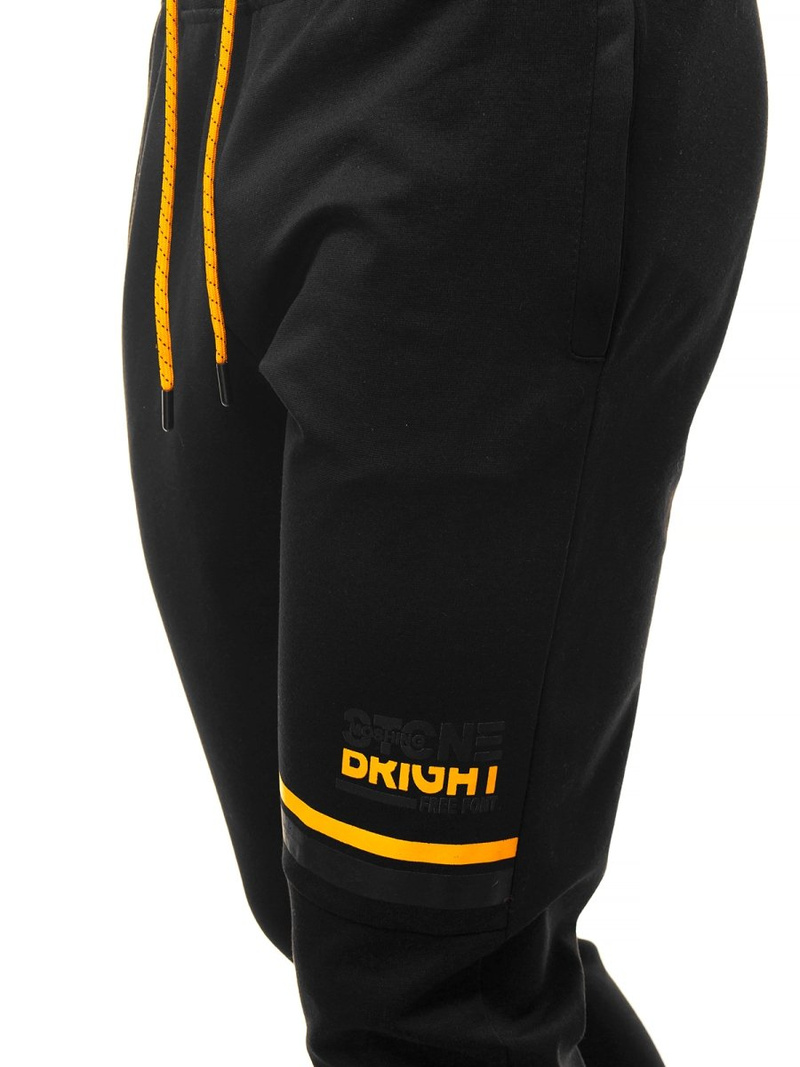 Spodnie dresowe męskie czarne OZONEE JS/AM108