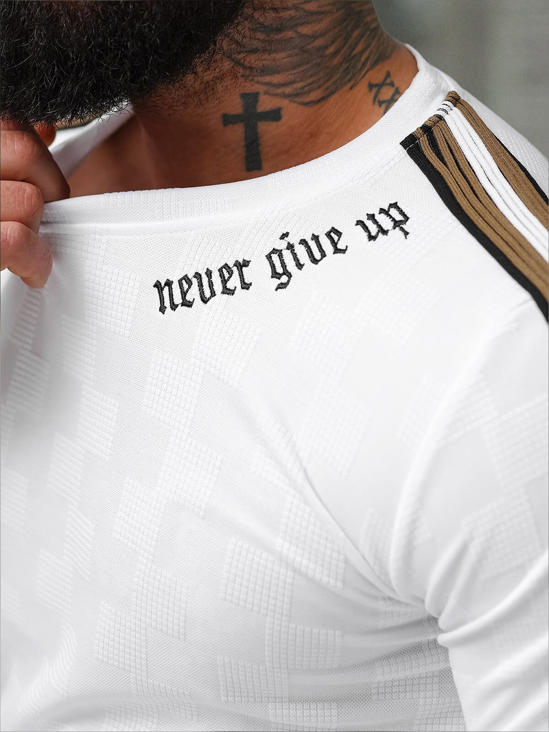 T-shirt męski slim fit biały OZONEE O/QS11621