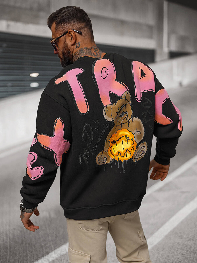 Bluza oversize czarna OZONEE O/SWE23041