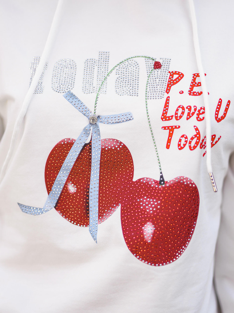 Bluza z kapturem biała OZONEE JS/8B856/1