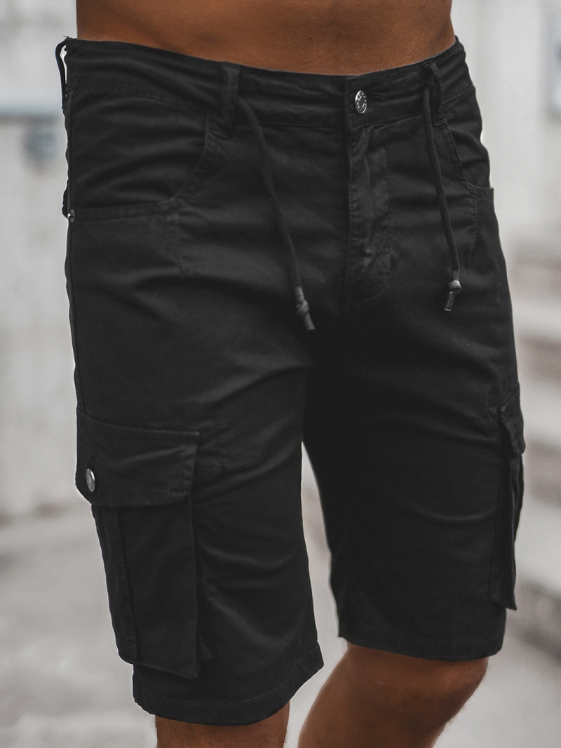 Spodenki męskie chino czarne OZONEE T/BB70011/1