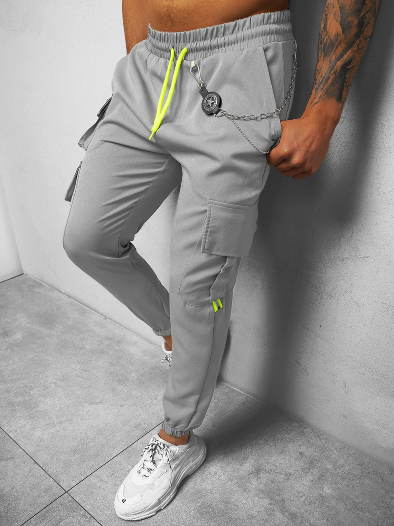 Spodnie męskie chino jogger szare OZONEE O/CP149