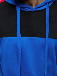 Bluza z kapturem męska niebieska OZONEE JS/JZ11060