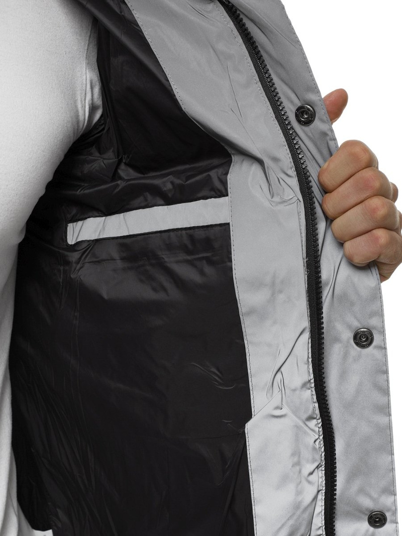 Kurtka męska zimowa srebrna OZONEE JB/JP1167