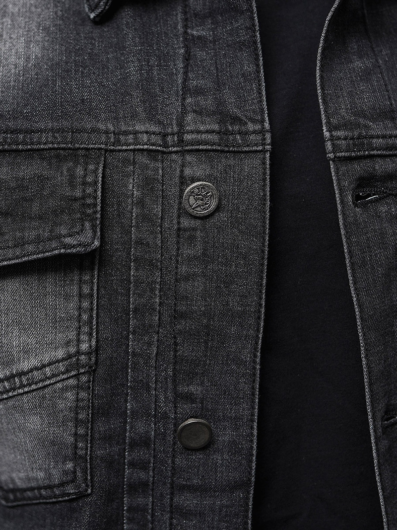 Kurtka męska jeansowa czarna OZONEE NB/MJ521N