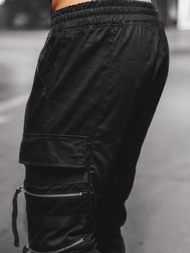 Spodnie męskie chino joggery czarne OZONEE G/11146