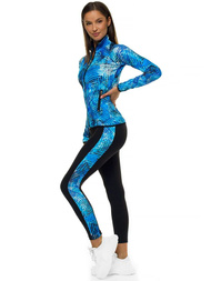 Komplet sportowy trzyczęściowy damski niebieski OZONEE O/MS018