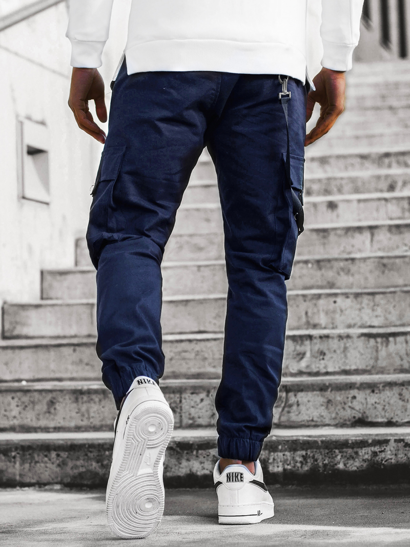 Spodnie męskie chino joggery granatowe OZONEE O/11106