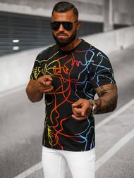 T-shirt męski czarny OZONEE O/T1273/3