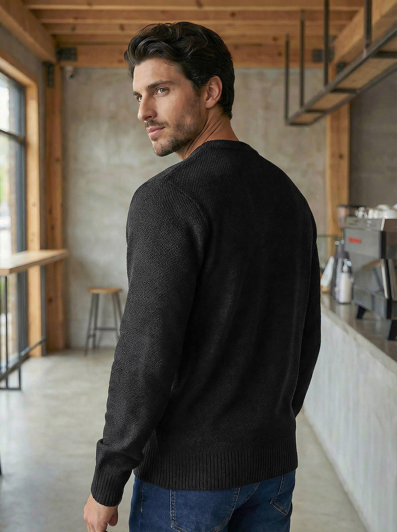 Sweter męski golf czarny OZONEE JS/59B3600/3