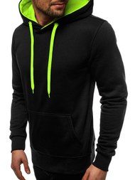Толстовка з капюшоном чоловіча чорно-салатова OZONEE JS/2011