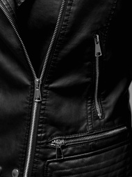 Kurtka skórzana damska ramoneska czarna OZONEE JS/11Z8030