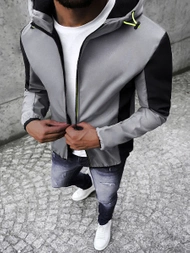 Kurtka softshell męska z kapturem szara OZONEE JS/KS2214Z